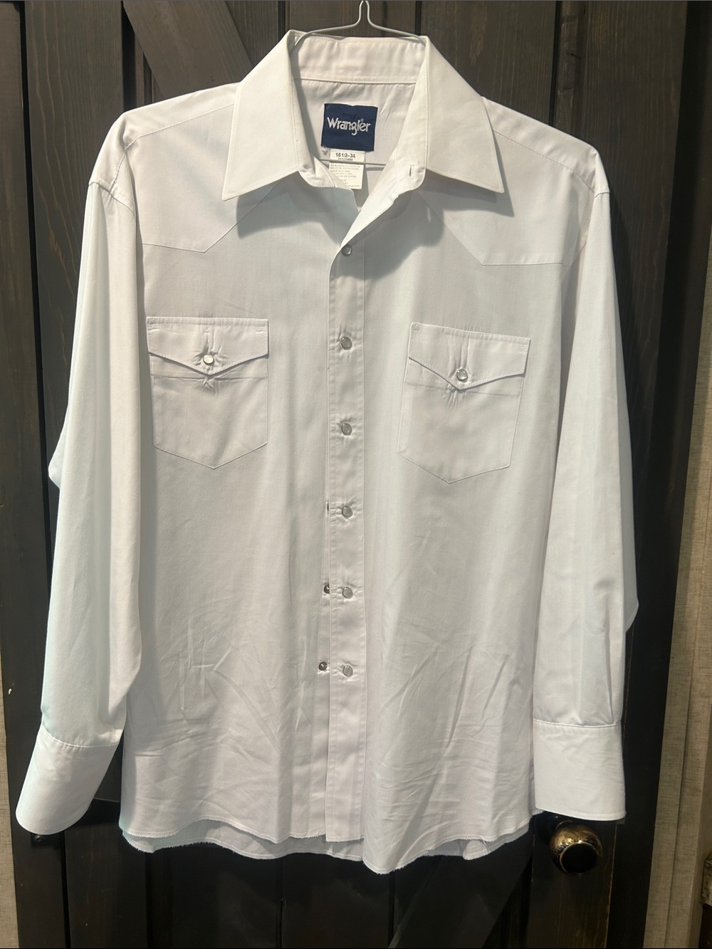 Wrangler Men's White Western Pearl Snap Button-Down Shirt